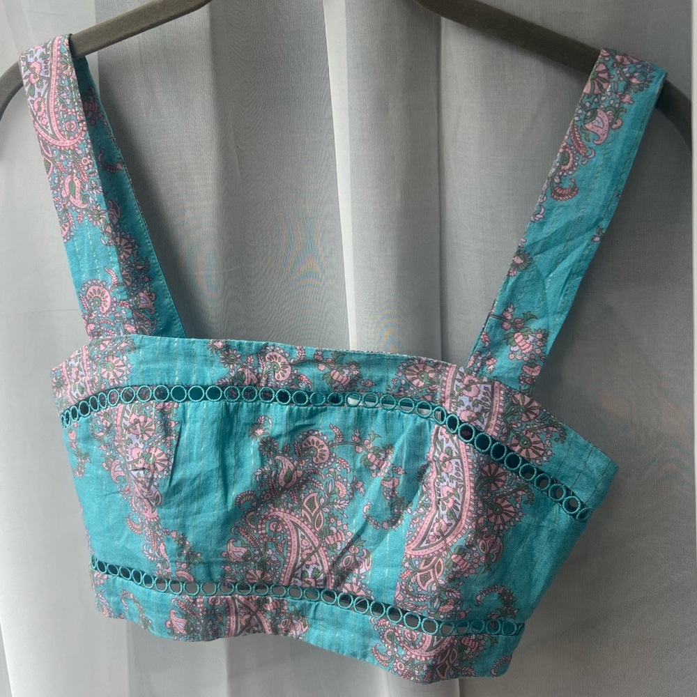 Zimmermann Realm Paisley Square Crop Top - Picture 7 of 7